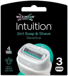Asendusterad raseerijatele, komplekt Wilkinson Sword Intuition 2in1 Soap & Shave, 3 tk