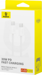 Juhe Baseus Superior Series 2 P10365200211-00, 2 x USB Type C, 100 cm, valge v., 30 W