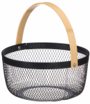 Korv Kinvara 13771, metall/bambus, 20.5 cm x 20.5 cm x 20.5 cm, pruun v./must v.