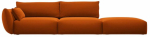 Diivan, parempoolne Cosmopolitan Design Matera Velvet Salvador 14, terracotta v., 110 x 264 cm x 85 cm