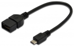 Adapter Assmann AK-300309-002-S USB 2.0 A female, Micro USB B male, 0.2 m, must v.