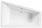 Vann, sisseehitatav Besco Intima Duo Slim Right 170, 170 cm x 125 cm x 41.5 cm, vasakpoolne, valge v.