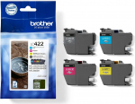 Tindiprinterikassettide komplekt Brother LC422VALDR, kollane v./must v./fuksia (magenta) v.