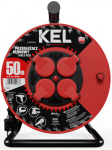 Pikendusjuhe trumlil Kel Professional Line, H05RR-F, 3 x 1,5 mm&sup2;, 50 m, IP44, 4 pesa
