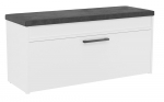 Pink jalatsiriiuliga Parma, valge v./hall v., 100 cm x 35 cm x 49 cm