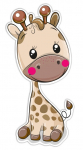 Dekoratiivne kleebis Giraffe, 16.5 cm x 23 cm