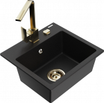 K&ouml;&ouml;givalamu Mexen Milo 6505441000-77+670300-50+66911-50, graniit, 43 cm x 41 cm x 17.1 cm, kuldne/must