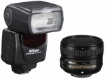 Objektiiv Nikon AF-S Nikkor 50mm f/1.8G + Speedlight SB-700