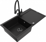 K&ouml;&ouml;givalamu koos kraaniga Mexen Leo, vaik/graniit, 80 cm x 50 cm x 19 cm, must