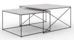 Kohvilaudade komplekt ADRK Licco 2in1, must v./hall v., 65 - 75 cm, 2 tk