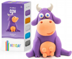 Savistkujukeste valmistamise komplekt, lehm Hey Clay Animals MN003PCS, violetne v.