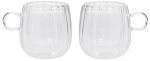 Topeltklaasist kruusikomplekt Homla Cembra Groove 732577, l&auml;bipaistev v., 0.25 l
