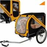 Jalgrattahaagis koertele Purlov 00025373, teras/tekstiil, must v./kollane v., 20"