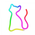 Dekoratsioon "Kass" Forever Light FLRN03 LED-valgustusega, 28 cm, 25.5 cm, mitmev&auml;rviline