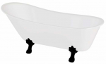 Vann, teisaldatav Besco Olaya, 160 cm x 68 cm x 68 cm, ovaalne, valge/must