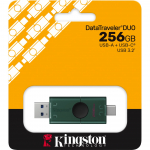 USB m&auml;lupulk Kingston DataTraveler Duo, must v./roheline v., 256 GB