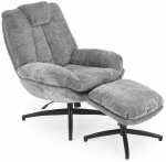 Tugitool koos jalatoega Leisure Furniture Declan, hall v., 90 cm x 75 cm x 100 cm