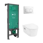 WC-pott, seinapealne Hansgrohe EluPura QR/SC, kaanega, 370 mm x 540 mm