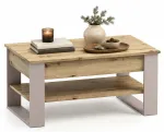 Kohvilaud Akord Furniture Factory Denver, kreemjasvalge, 92 cm x 52 cm x 45.5 - 58.5 cm