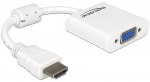 Adapter Delock HDMI to VGA HDMI male, VGA female, valge v.