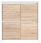 Kummut Kaspian, tamm v./valge v., 112.5 cm x 40.5 cm x 105 cm