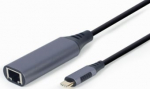 Adapter Gembird A-USB3C-LAN-01 A-USB3C-LAN-01 RJ-45, USB Type C, 0.15 m, hall v.