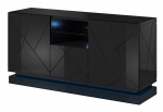 Kummut Cama Meble QIU 2D1K, must v., 75 cm x 41.5 cm x 150 cm