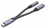 Adapter Unitek USB-C - 3.5mm/USB-C M205A USB-C male, 3.5mm/USB-C female, must v./hall v.