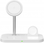 Juhtmevaba laadija Tech-Protect A22 3-in-1 MagSafe, USB-C female/3 x Qi Wireless, valge v., 15 W