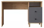 Kirjutuslaud koos kapiga Kalune Design HA109 893RAN3332, 120 cm x 50 cm, 73.8 cm, antratsiit v./p&auml;hklipuu v.