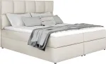 Voodi kahekohaline kontinentaalne Glossy Soft 33, 145 x 210 cm, kreemjasvalge, madratsiga, p&otilde;hjalippidega