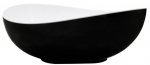 Vann, teisaldatav Besco Siya B&W, 100 cm x 172 cm x 63 cm, ovaalne, valge/must