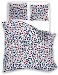 Voodipesukomplekt Mariall PEQ-006, sinine v./valge v./punane v., 70 x 90 cm, 140 x 200 cm