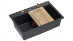 K&ouml;&ouml;givalamu Quadron Marc Workstation, graniit, 92 cm x 58 cm x 29 cm, must v./hall v./vask v.