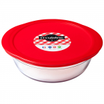 K&uuml;psetusvorm kaanega Ocuisine, l&auml;bipaistev v./punane v., 18 cm x 20 cm, 1 l
