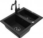 K&ouml;&ouml;givalamu koos kraaniga Mexen Carlos, graniit, 58 cm x 47 cm x 17.7 cm, must/grafiit