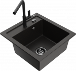 K&ouml;&ouml;givalamu koos kraaniga Mexen Vito, graniit, 49 cm x 52 cm x 21 cm, metallic black / gold