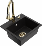 K&ouml;&ouml;givalamu koos kraaniga Mexen Milo Elia, graniit, 43.5 cm x 41 cm x 17.1 cm, must/kollane