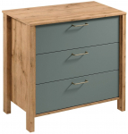 Kummut Gala Meble Indygo K3S, tamm v./roheline v., 81 cm x 46.5 cm x 90 cm