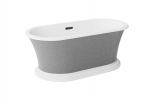 Vann, teisaldatav Besco Ziva Glam, 160 cm x 75 cm x 61 cm, ovaalne, h&otilde;be/must