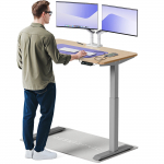 Arvutilaud reguleeritava k&otilde;rgusega Desktronic HomeOne, 120 cm x 60 cm, 72 - 122 cm, hall v./bamboo v.