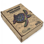 Puidust pusle PuzzleOK Turtle, 29.4 cm x 28 cm, 68 tk, mitmev&auml;rviline
