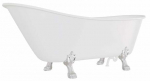 Vann, teisaldatav Besco Olaya, 160 cm x 68 cm x 68 cm, ovaalne, valge/kroom
