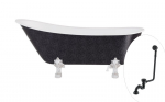 Vann, teisaldatav Besco Olaya Glam, 160 cm x 68 cm x 68 cm, ovaalne, must/kroom