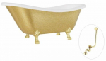 Vann, teisaldatav Besco Otylia Glam, 160 cm x 77 cm x 68.5 cm, ovaalne, kuldne