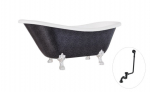 Vann, teisaldatav Besco Otylia Glam, 160 cm x 77 cm x 69.5 cm, ovaalne, kroom/grafiit