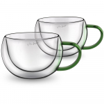 Topeltklaasist kruusikomplekt Lamart Vaso LT9112, l&auml;bipaistev v./roheline v., 0.270 l