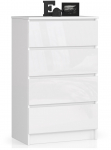 Kummut Akord Furniture Factory K60 4SZ CLP PK, valge v., 99 cm x 60 cm x 40 cm
