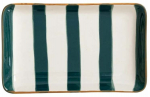 Taldrik magustoidu Homla Torrit, 19 cm x 12 cm, valge v./roheline v.
