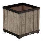 Lillepott Keter Deco Square, plastik, 45.5 cm x 45.5 cm, hele pruun v.